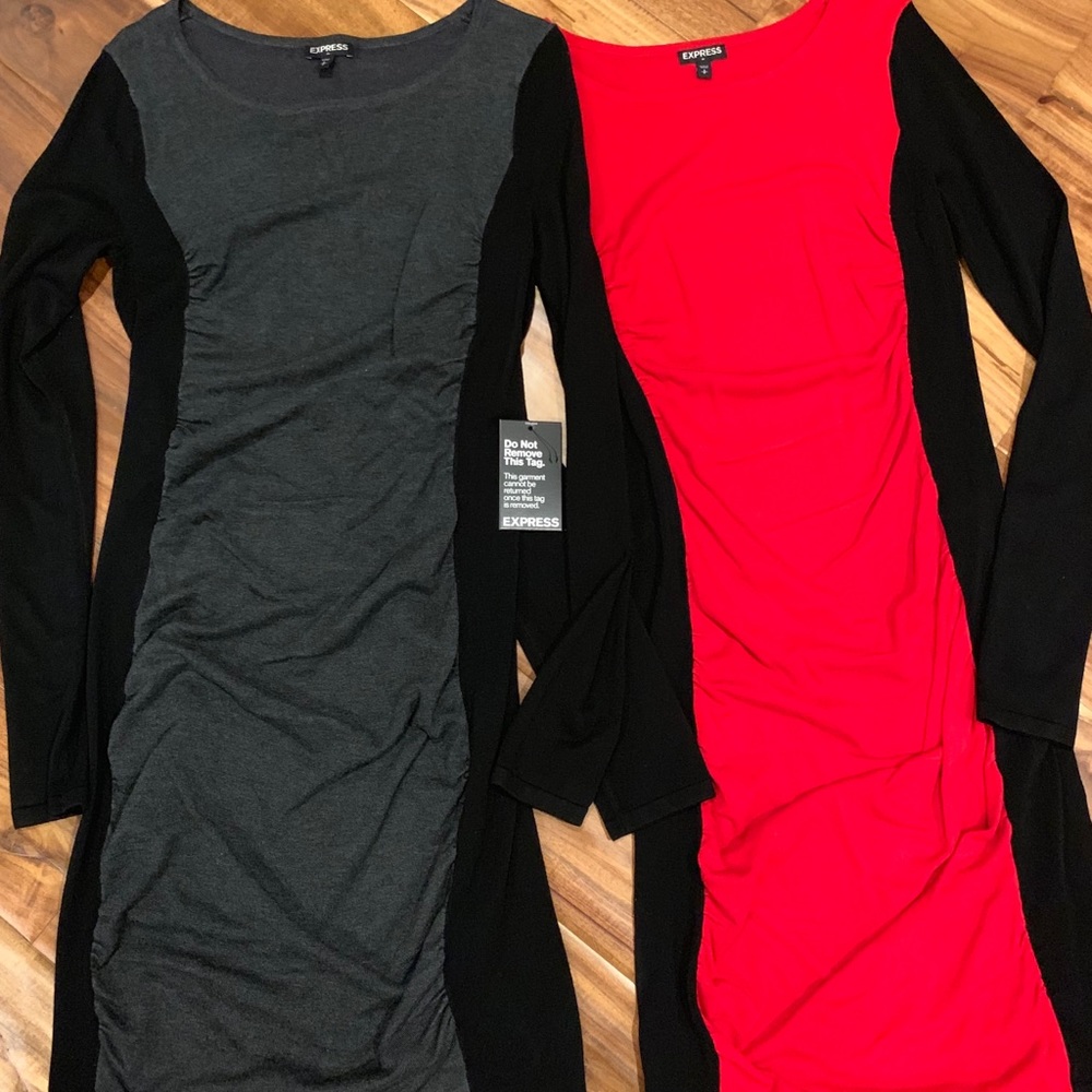 EXPRESS long sleeve- above knee dresses